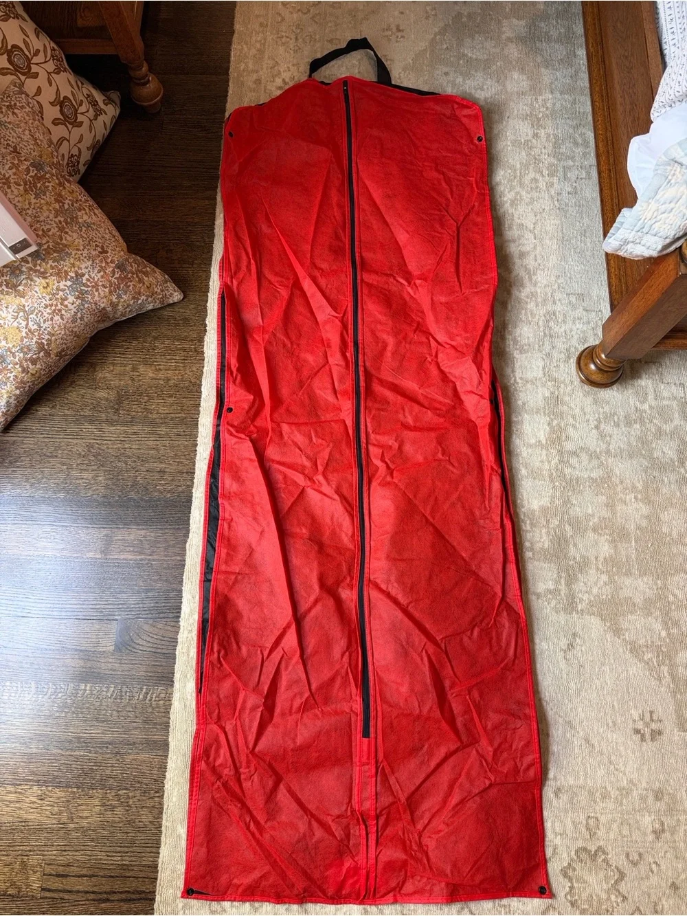 CH Carolina Herrera Black Long Gown Garment Bag with Red Logo